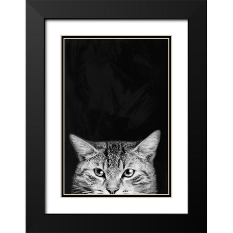 Sneaky Stare 1 Black Modern Wood Framed Art Print with Double Matting by Prime, Marcus