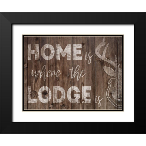 Lodge Home 1 Black Modern Wood Framed Art Print with Double Matting by Prime, Marcus