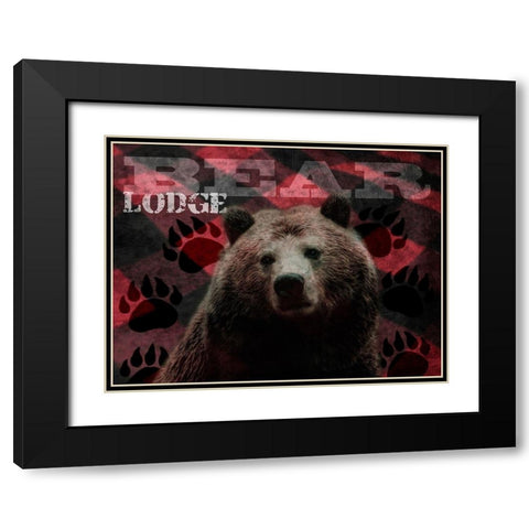 Flannel Bear Lodge 1 Black Modern Wood Framed Art Print with Double Matting by Prime, Marcus