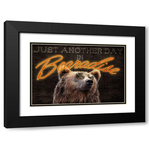 Bearadise 1 Black Modern Wood Framed Art Print with Double Matting by Prime, Marcus