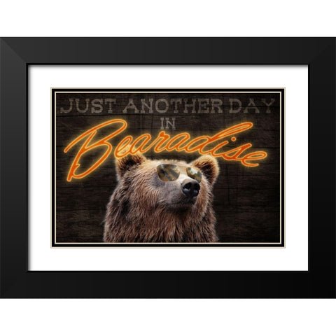 Bearadise 1 Black Modern Wood Framed Art Print with Double Matting by Prime, Marcus