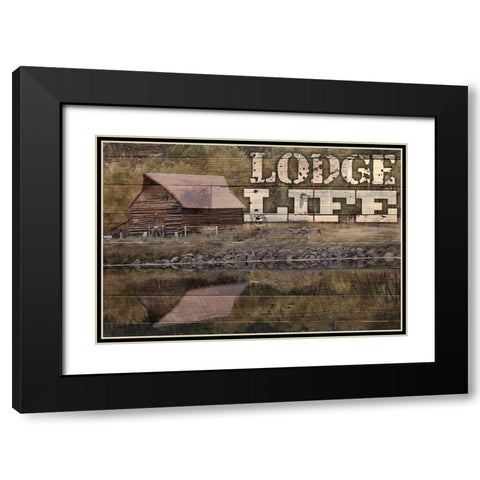 Lake Lodge Life 1 Black Modern Wood Framed Art Print with Double Matting by Prime, Marcus