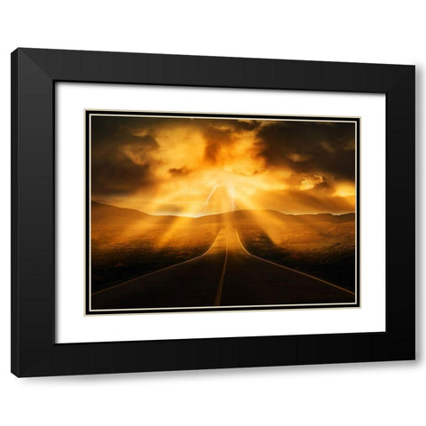 Road Less Traveled Black Modern Wood Framed Art Print with Double Matting by Prime, Marcus