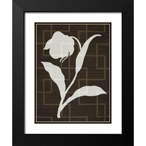 Textile Botanicals 1 Black Modern Wood Framed Art Print with Double Matting by Prime, Marcus
