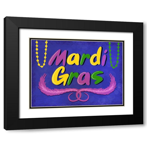 Mardi Gras Black Modern Wood Framed Art Print with Double Matting by Prime, Marcus