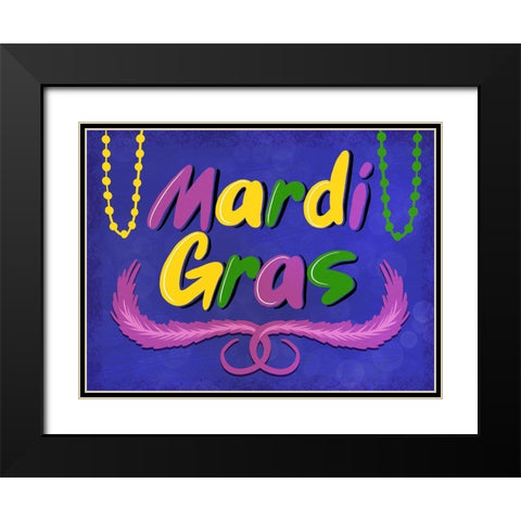 Mardi Gras Black Modern Wood Framed Art Print with Double Matting by Prime, Marcus