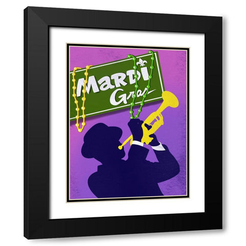 Mardi Gras 3 Black Modern Wood Framed Art Print with Double Matting by Prime, Marcus