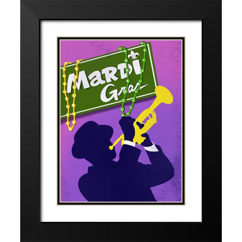 Mardi Gras 3 Black Modern Wood Framed Art Print with Double Matting by Prime, Marcus