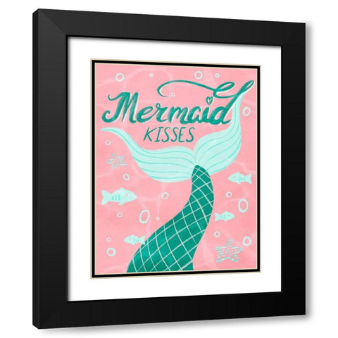 Mermaid Kisses 1 Black Modern Wood Framed Art Print with Double Matting by Prime, Marcus