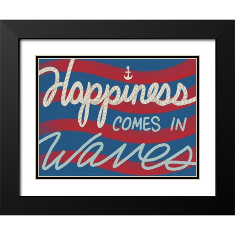 Wavy Happiness 1 Black Modern Wood Framed Art Print with Double Matting by Prime, Marcus