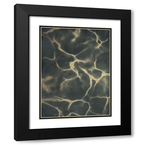 Golden Fluidity 1 Black Modern Wood Framed Art Print with Double Matting by Prime, Marcus