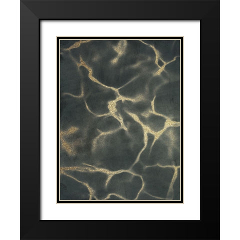 Golden Fluidity 1 Black Modern Wood Framed Art Print with Double Matting by Prime, Marcus