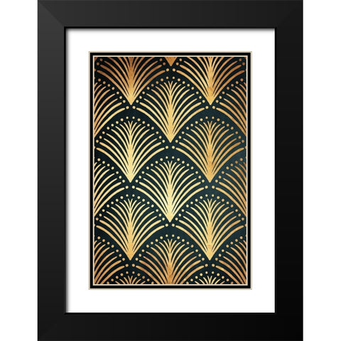 Golden Fans 1 Black Modern Wood Framed Art Print with Double Matting by Prime, Marcus