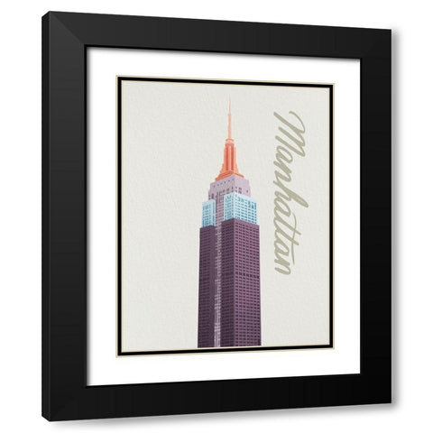Colorful Manhattan 1 Black Modern Wood Framed Art Print with Double Matting by Prime, Marcus