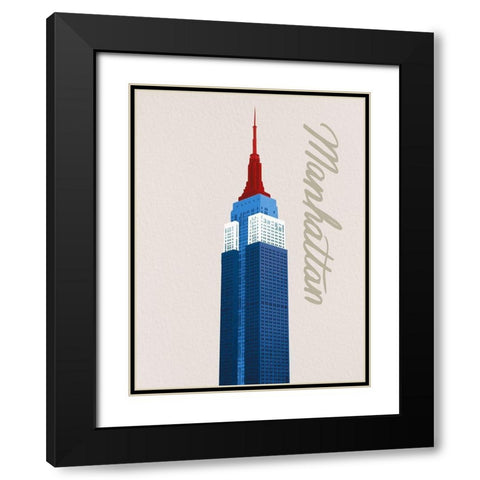 Patriotic Manhattan 1 Black Modern Wood Framed Art Print with Double Matting by Prime, Marcus
