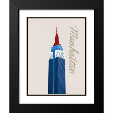 Patriotic Manhattan 1 Black Modern Wood Framed Art Print with Double Matting by Prime, Marcus