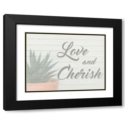 Love And Cherish 1 Black Modern Wood Framed Art Print with Double Matting by Prime, Marcus