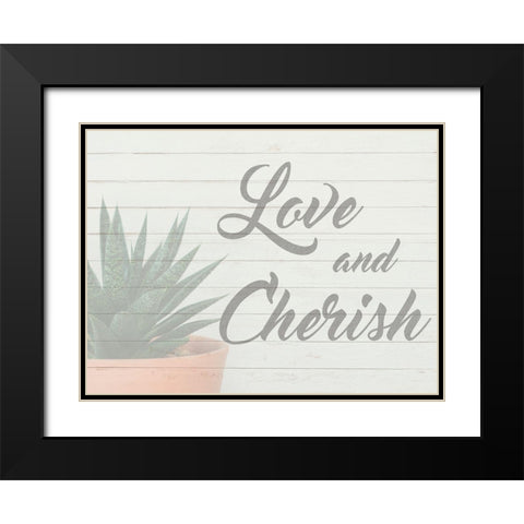 Love And Cherish 1 Black Modern Wood Framed Art Print with Double Matting by Prime, Marcus