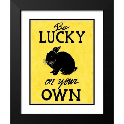 Be Lucky 1 Black Modern Wood Framed Art Print with Double Matting by Prime, Marcus