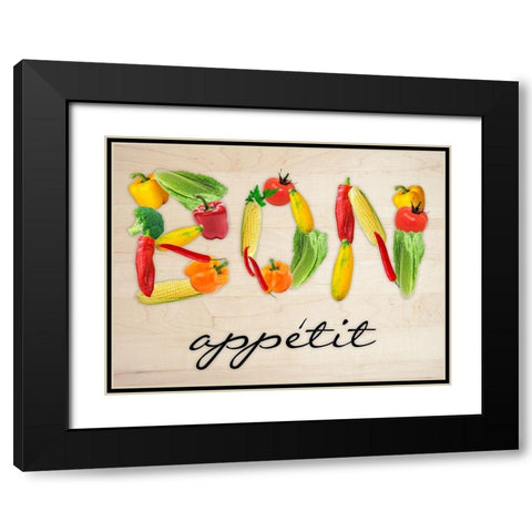 Bon Appetit Black Modern Wood Framed Art Print with Double Matting by Prime, Marcus
