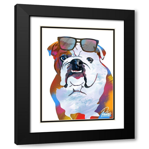 Flashy Bulldog 1 Black Modern Wood Framed Art Print with Double Matting by Prime, Marcus