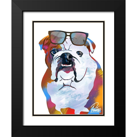 Flashy Bulldog 1 Black Modern Wood Framed Art Print with Double Matting by Prime, Marcus