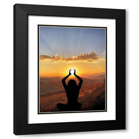 Lifting The Sun 1 Black Modern Wood Framed Art Print with Double Matting by Prime, Marcus