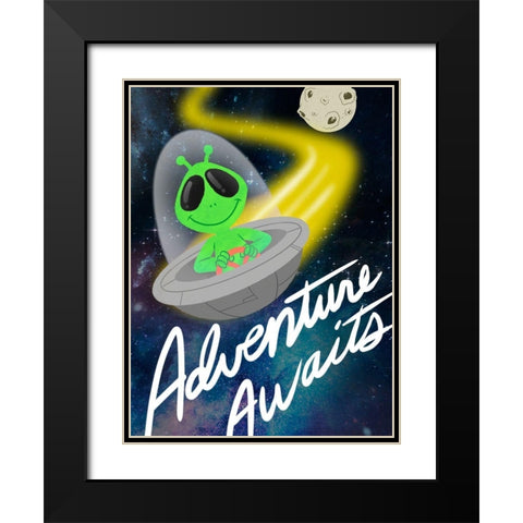 Adventure Awaits 1 Black Modern Wood Framed Art Print with Double Matting by Prime, Marcus