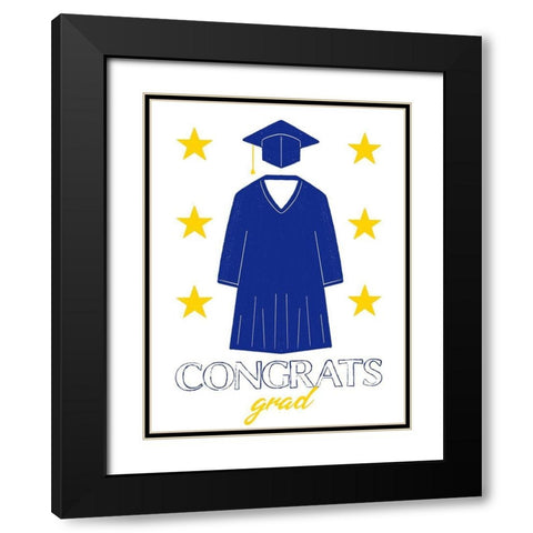 Congrats Grad 1 Black Modern Wood Framed Art Print with Double Matting by Prime, Marcus