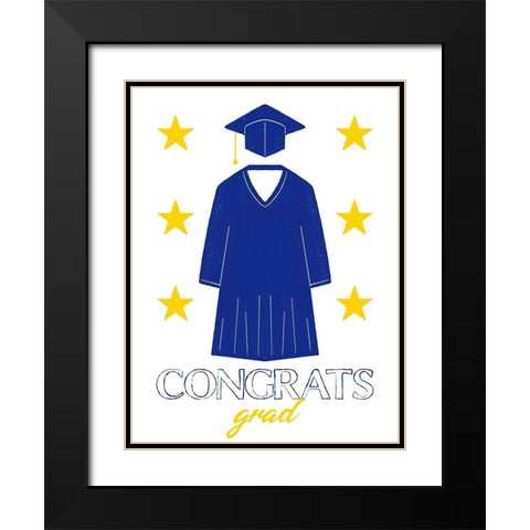 Congrats Grad 1 Black Modern Wood Framed Art Print with Double Matting by Prime, Marcus