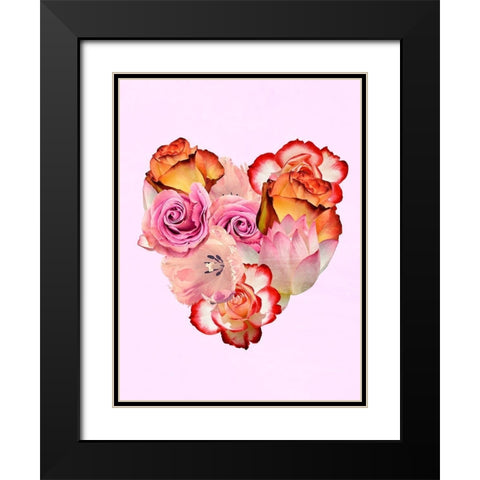 Floral Love 1 Black Modern Wood Framed Art Print with Double Matting by Prime, Marcus