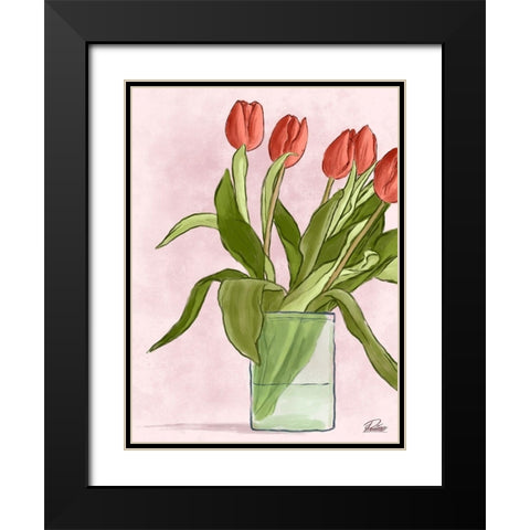 Kissable Blooms 1 Black Modern Wood Framed Art Print with Double Matting by Prime, Marcus