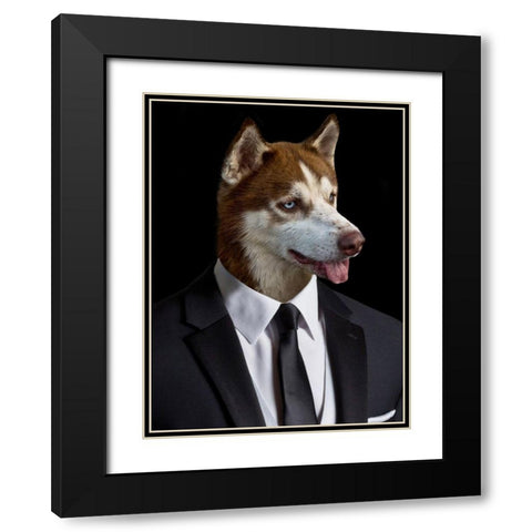 Wallstreet Wolf Black Modern Wood Framed Art Print with Double Matting by Prime, Marcus