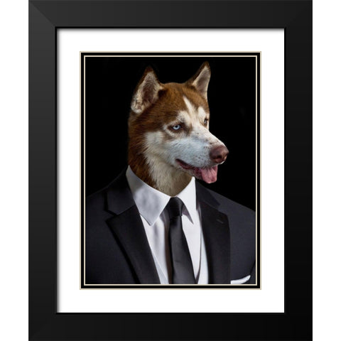 Wallstreet Wolf Black Modern Wood Framed Art Print with Double Matting by Prime, Marcus