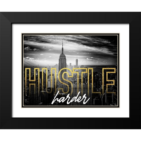 Hustle Hard 1 Black Modern Wood Framed Art Print with Double Matting by Prime, Marcus