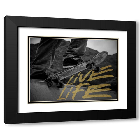 Live Life Black Modern Wood Framed Art Print with Double Matting by Prime, Marcus