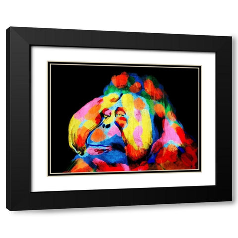Monkey Color Burst 2 Black Modern Wood Framed Art Print with Double Matting by Prime, Marcus