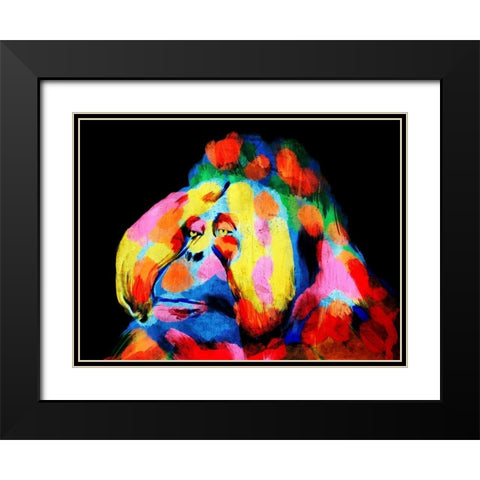 Monkey Color Burst 2 Black Modern Wood Framed Art Print with Double Matting by Prime, Marcus