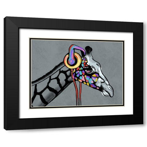 Boomin Giraffe Black Modern Wood Framed Art Print with Double Matting by Prime, Marcus