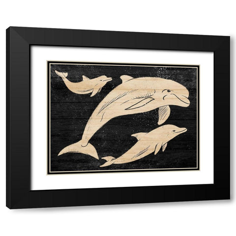 Friendly Divers Black Modern Wood Framed Art Print with Double Matting by Prime, Marcus