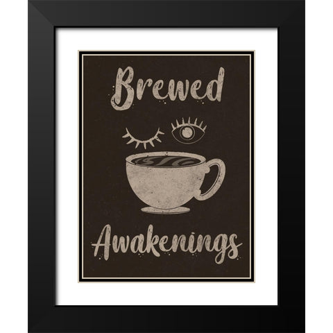 Brewed Awakenings Black Modern Wood Framed Art Print with Double Matting by Prime, Marcus