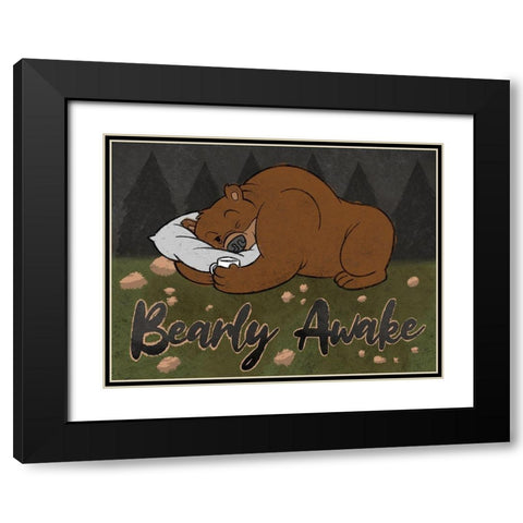 Barely Awake Black Modern Wood Framed Art Print with Double Matting by Prime, Marcus