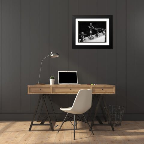 Twilight Bathroom 1 Black Modern Wood Framed Art Print with Double Matting by Prime, Marcus