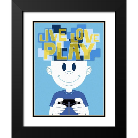 Live Love Play 1 Black Modern Wood Framed Art Print with Double Matting by Prime, Marcus