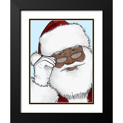 Santas Watching 2 Black Modern Wood Framed Art Print with Double Matting by Prime, Marcus