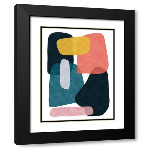 Rubiks Splat 4 Black Modern Wood Framed Art Print with Double Matting by Prime, Marcus