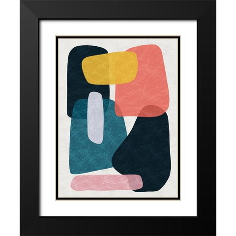 Rubiks Splat 2 Black Modern Wood Framed Art Print with Double Matting by Prime, Marcus