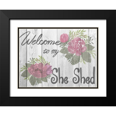 Welcome She Shed 3 Black Modern Wood Framed Art Print with Double Matting by Prime, Marcus