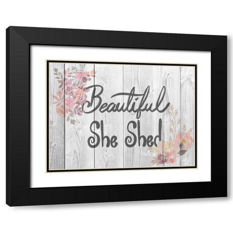 Welcome She Shed 4 Black Modern Wood Framed Art Print with Double Matting by Prime, Marcus
