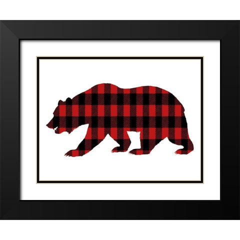 Bear Checkers 1 Black Modern Wood Framed Art Print with Double Matting by Prime, Marcus